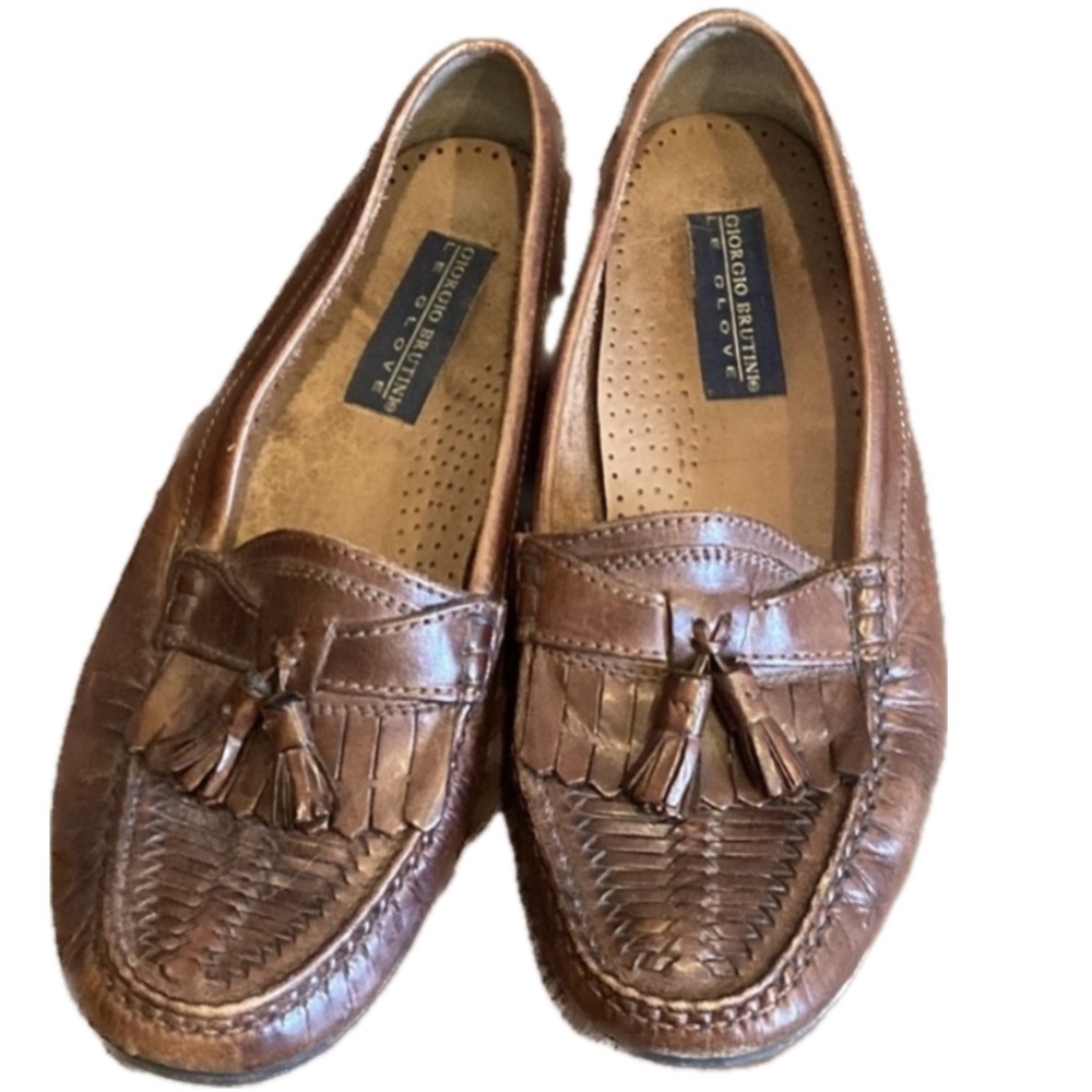 Giorgio Brutini Le Glove tan tassel dress loafers